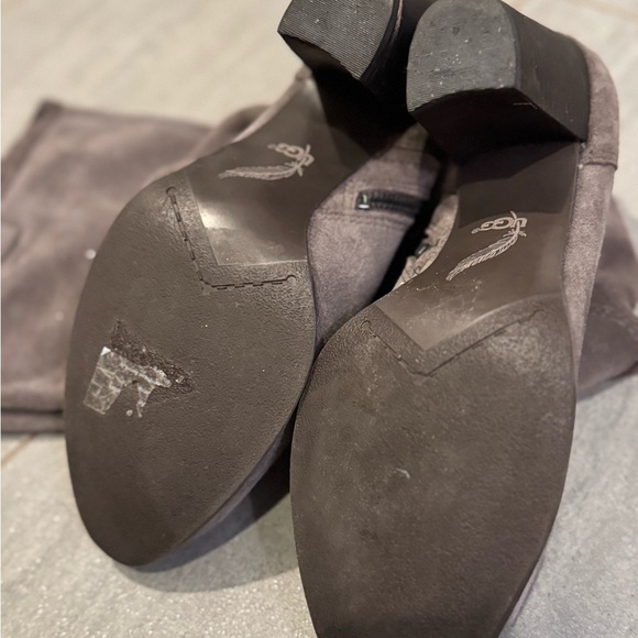 UGG Never Worn Ava Gray Nightfall Heeled Tall Riding Suede Boots Size 9.5 - Picture 3 of 8